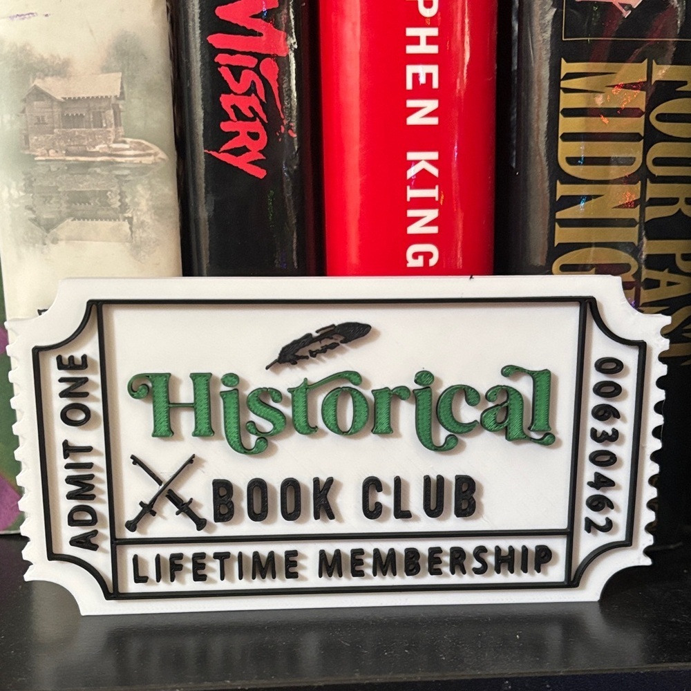 Historical Book Club Lifetime Membership Sign
